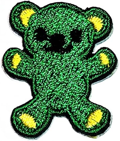 Kleenplus 3pcs. Mini Patches de urso adesivo Arts Green Urso Crianças Cenas de desenho animado Costume de símbolos Jaquetas de