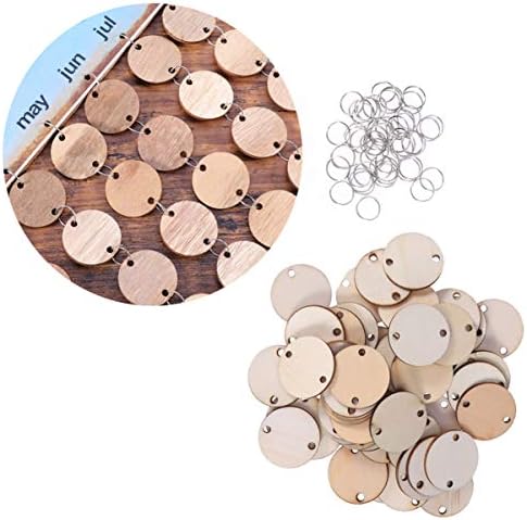 Homoyoyo 100pcs Burlywood Wood Decoration com Iron Diy Diy Arts Rings Acessório Pingente Pingarding Board Chip para