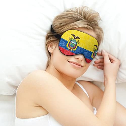 Equador Paisley Flag máscara de sono durável tampas de máscara de olho de olhos macios com cinta ajustável para homens