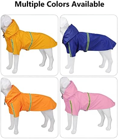 Capinho de chuva de cachorro jaqueta de cachorro impermeável e impermeável, poncho leve reflexivo ajustável com bolso