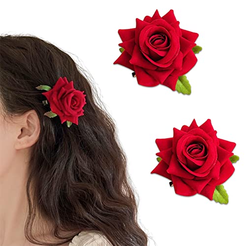 Rose Hair Clips Broche Pins para Mulheres Meninas Cabelo Floral Barrettes de Rosal Broches para Festas De Cabelo