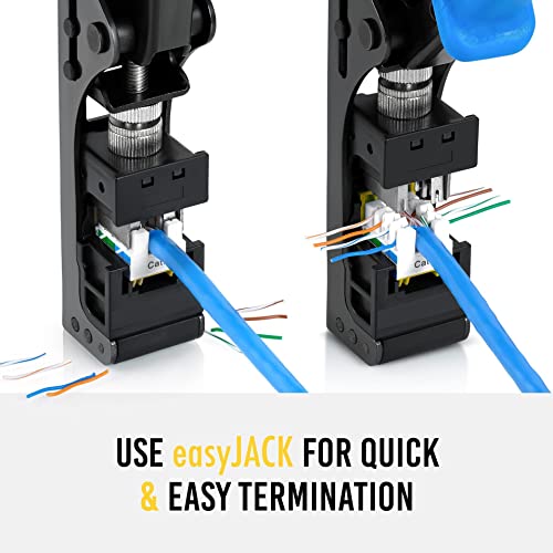 Pacote de soluções de mídia Everest - 3 itens: Snap -in -in 24 porta Patch Panel + Easyjack - Ferramenta de terminação de velocidade