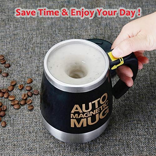 Caneca de agitação auto -agitada daasigwaa - Mistura automática magnética de aço inoxidável para escritório/cozinha/viagem/café