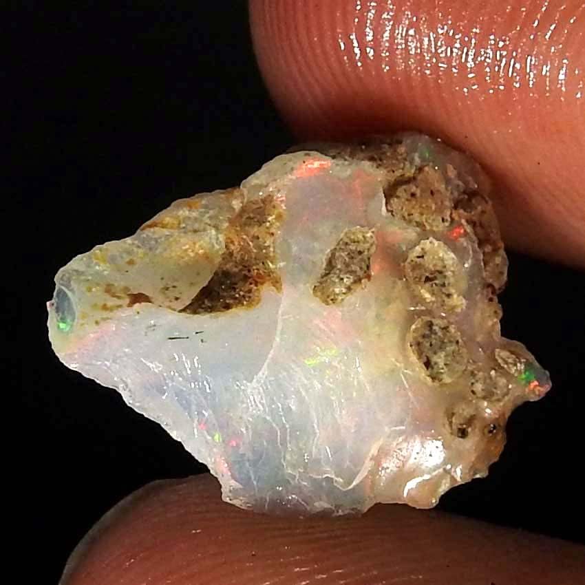 Jewelgemscraft ™ 03.00CTS. Pedra opala crua de incêndio, áspera natural, cristais de pedras preciosas, rocha opala etíope,