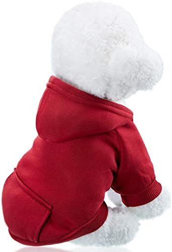 2 peças Capuz de cão de inverno quente Sorto de cachorro pequeno com casaco de algodão de bolso para cães roupas