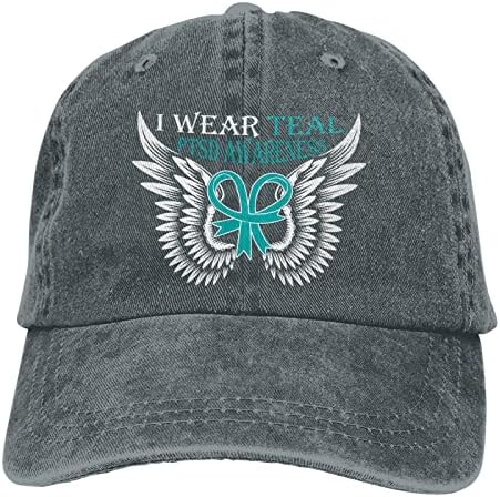 Capitões de conscientização do PTSD ZSIXJNB Eu uso Teal Womens Baseball Cap presente