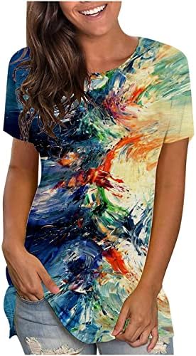 Tops femininos Van Gogh Pintura de camiseta estampada pintura floral camiseta famosa túnica de camiseta impressionista de pintura