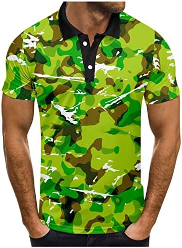 Ayaso Men's Golf Polo Camisetas Regular Fit Performance Athletic Sleeve Sleeve Print Slim Fit Polo Camisetas para homens