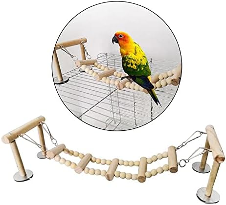 WZHSDKL PAPELO DE MADEIRA POLHOS STAND Toys Swing escalada Toy Ladder Pessoa Cockatiel Lovebirds Finches Playground Bird
