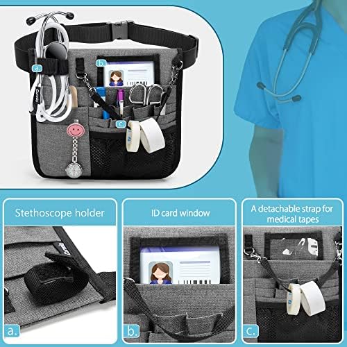 Curmio Nurse Fanny Pack, enfermeira bolsa de cintura com suporte de fita e cinto ajustável, cinto de enfermagem para suprimentos