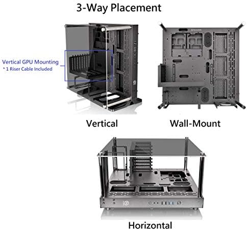 Thermaltake Core P3 ATX Chassi de caixa de jogos de vidro temperado, visualização panorâmica de estrutura aberta, montagem