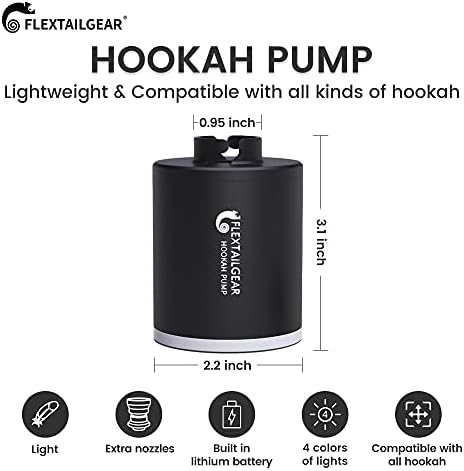 Flextailgear Electric Hookah Bomba Kit com 1300 mAh Bateria recarregável LED LED LEV