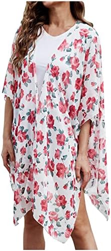 Ruziyoog feminino de verão impressão floral kimono cardigan