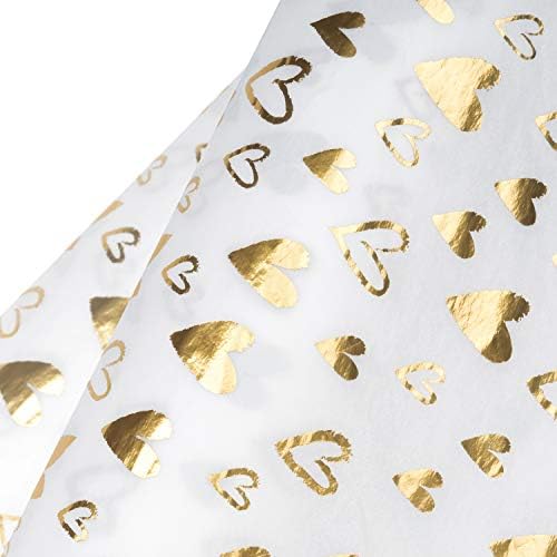 Papel de embrulho de presente de embrulho wrapaholic - 25 folhas 19.7x27,5 polegadas Metallic Gold Star Gold Paper Papel