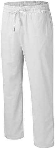 Calça terno conjunto de homens peças linho de algodão Henley camisa de manga longa e calças de praia casual pacote de terno