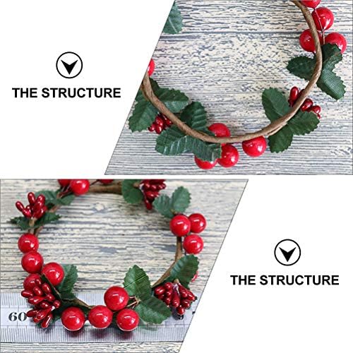 Kesyoo 5pcs Artificial Christmas Garland Red Berries penduradas na cor de coroa Decoração de castiça