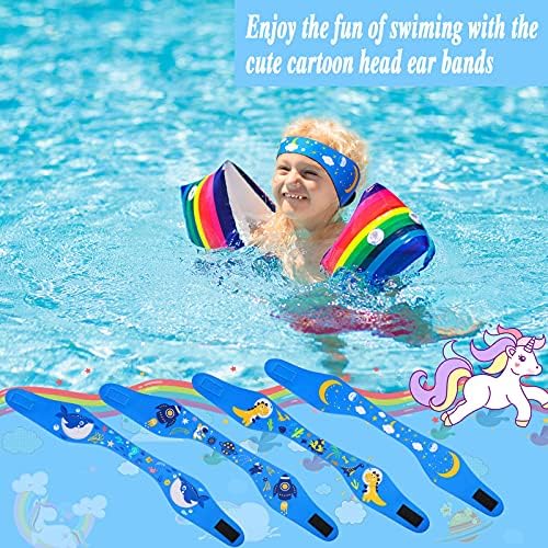 4 peças Swimming Farda de cabeça para crianças, banda de ouvido de natação Bandas de proteção de ouvido Bandas de proteção à prova