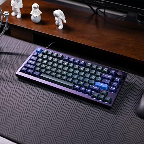 KeyChron Q1 com fio com fio de teclado mecânico personalizado versão, layout de 75% qmk/via programável com switch de