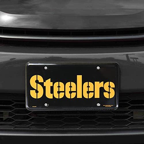 RICO INDUSTRIES NFL PITTSBURGH STEELERS - Marca preta da placa de placa de metal, 6 x 11.5-