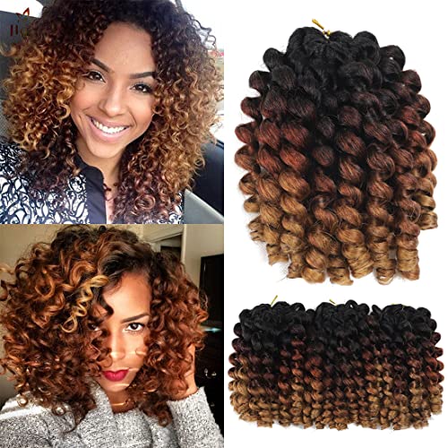 Wand Curl Crochet Braids Hair 8 polegadas Jamaican Wand Curl ombre crochê cabelo jamaican bounce crochê wand cache