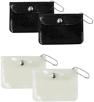 AiBearty 4 PCs Glitter transparente titular de cartões de moeda à prova d'água bolsa de bolsa Creadit CARTO CARTO DE VENSA