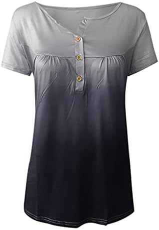 CHEEKEY ST PATRICKS Camisas para mulheres de manga curta Irlandesa Shamrock Henley Shirts Button Up Tops Green para Women