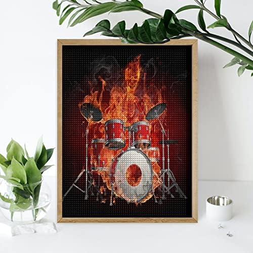 Drums de rock roll bateria baterista crânio kit de pintura de diamante imagens de arte diy full home acessórios