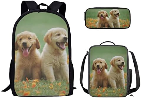 Desenueweet fofo filhote de cachorro lápis bolsa de mochila para cães para crianças meninos meninos, lancheira lanchonete