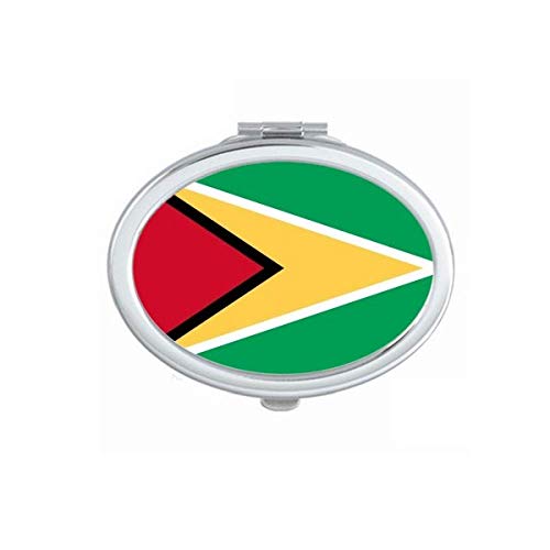 Guiana Bandeira Nacional da América do Sul espelhe portátil maquiagem manual de mão dupla lateral óculos
