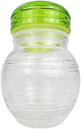 Conjunto de frascos de vidro de 6 a 9,5 oz com tampas de vidro verde - forma caprichosa e redonda com tampa verde!