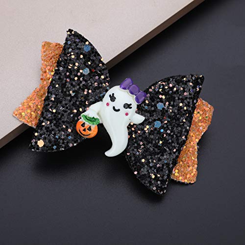 2 PCs Decorações de Halloween Halloween Glitter Spider Hair Bow para garotas dança de festa de cabelo Barrettes de Flores