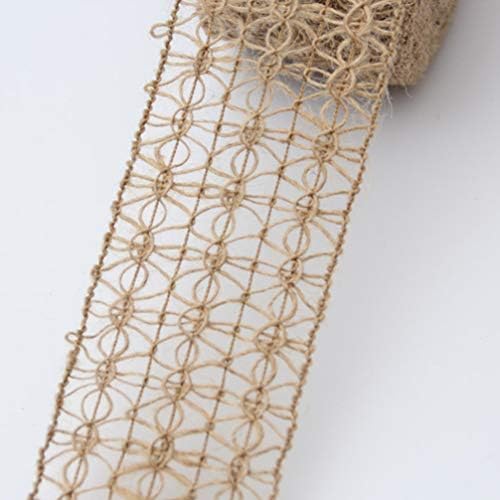 LIANXIAO - Fita de linho natural da fita de turlap fita de renda de flor para casamento de natal feita artesanal decoração de material