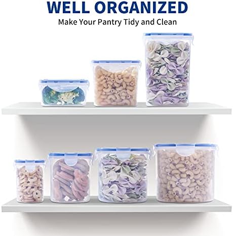 Kigi [3 pacote] Conjunto de armazenamento de recipientes de alimentos para cereais de plástico, recipientes de armazenamento de alimentos
