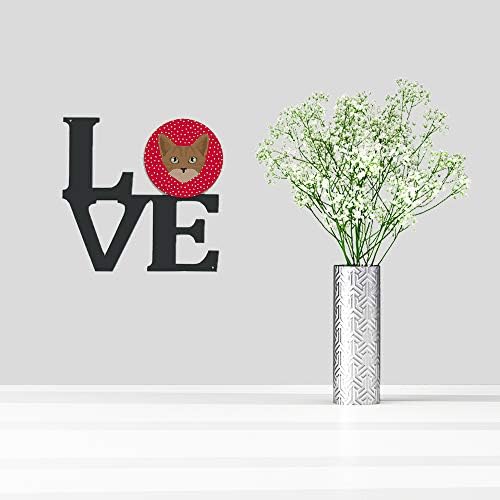 Tesouros de Caroline CK5086WALV Australiano Mist Cat Love Metal Wall Artwork Love, Red,