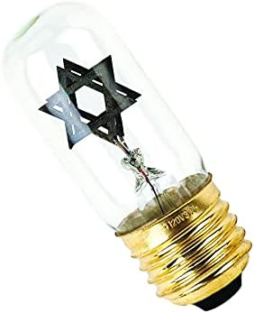 Zion Judaica Brass Jewish Memorial Lamp com a estrela de David Bulb Yizkor ou Yahrtzeit Electric Powered