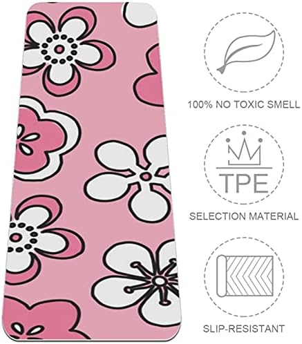 Mamacool Yoga Mat Blossoms rosa Flores ECO Amigável para exercícios de fitness não deslizante para pilates e exercícios de piso