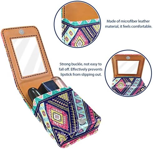 Padrão étnico e étnico vintage mini maquiagem portátil batom de maquiagem key viagem de viagem PUCH LIP LIP GLOST GLOSS para mulheres