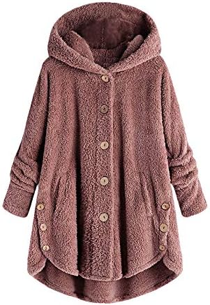 Jaqueta de lã de grandes dimensões femininas casacos fofos de manga longa moletom moleto