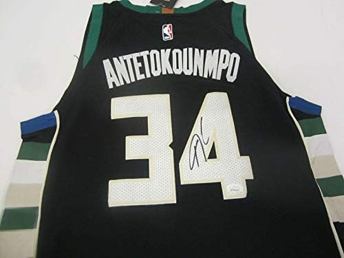 Giannis Antetokounmpo Milwaukee Bucks Autographed Basketball Jersey JSA COA - Basquete autografado