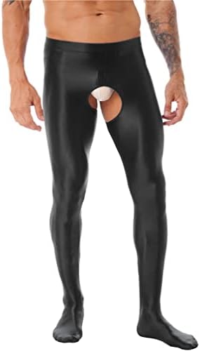 Jhaoyu Men's Glighty Yoga Skinny Pants semi-transmissora Treperas de compressão Hold Out Hollow Out Leggings