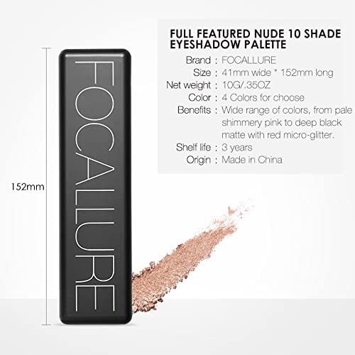 Paleta de sombra de 10 de 10 de 10 casos focalle, pigmento de sombra mineral suave, fácil de criar uma variedade de sombras