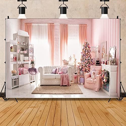 Sala de estar rosa de 7ftx5ft Festivais de feliz natal