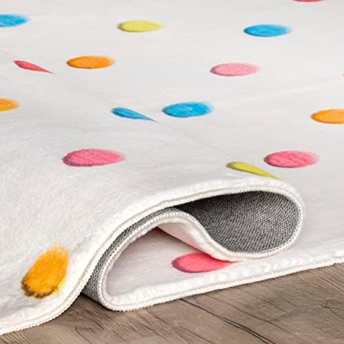 NULOOM ILSE DOTS coloridos Máquina lavável Ranco de área para crianças, 5 'x 7' 6 , multi