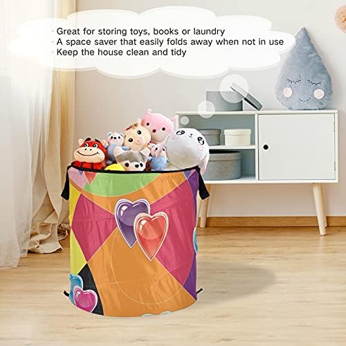 Papel de parede Pop -up Laundry Horty com tampa com zíper cesta de roupa dobrável com alças Organizador de roupas de cesto de armazenamento