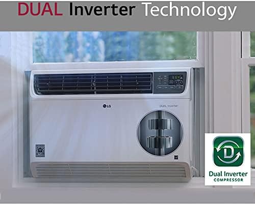 LG 18.000 BTU Dual Inverter Smart Window Air Conditioner, esfria 1.000 m². Ft., Operação Ultra silenciosa, até 25% mais