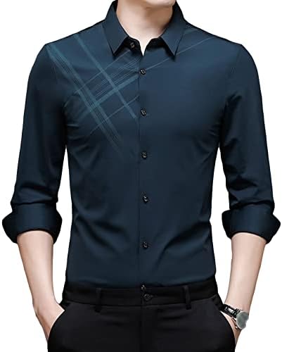 Camisa formal grátis de rugas masculinas Button Blood Button Down Down Down Down Down