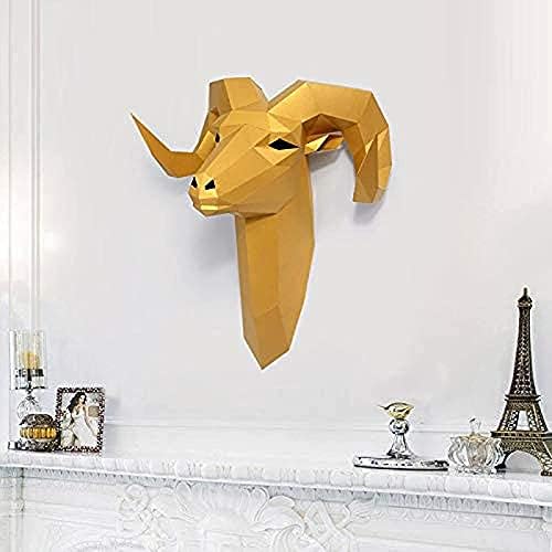 WLL-DP 3D Cabeça de cabra Animal Paper Arte da parede Modelo