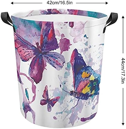 Foduoduo Cesta de cesta de borboleta aquarelas impressão de sinal de borboleta Counder de roupa com alças Saco de