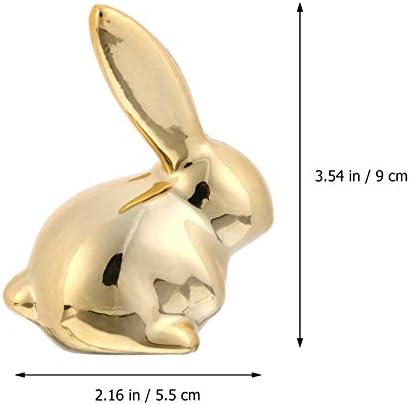 Cabilock Gold Decor 2pcs portador de animais elefante elefante jóias anel de jóias exibir suporte de cerâmica estatuetas de mesa