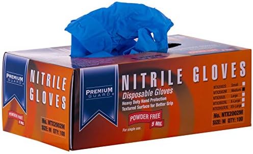 Guarda premium - luvas de nitrila - descartáveis, livres de pó, sem borracha de látex, 5 mil, luvas de nitrila azul, 100 luvas por